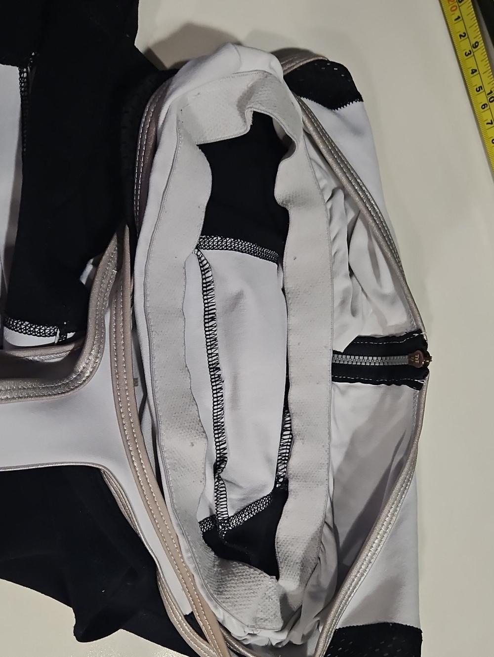 Bebe Black & White Racerback Tank Top with Front Zip Medium - Picture 5 of 6